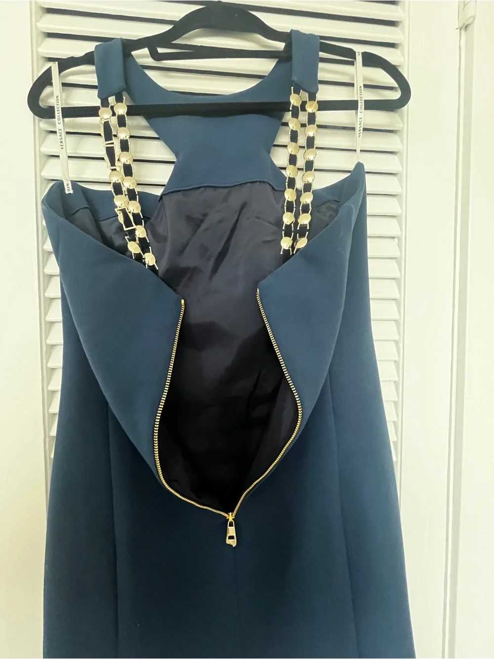 Versace collection Blue Halter Sheath Dress size 44 / size 10 - Picture 4 of 15